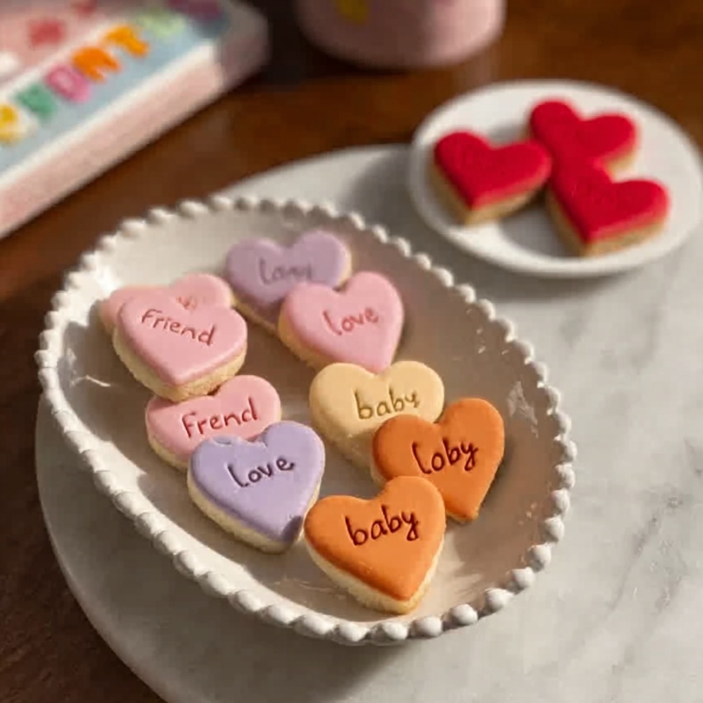 Mini Valentine’s Day Message Heart Sugar Cookies Recipe - Recipe Image