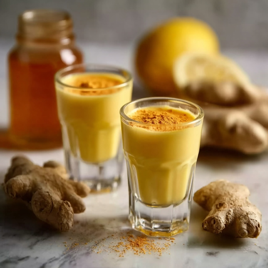 Refreshing Ginger Shots with Lemon, Turmeric, and Spicy Boost Recipe - Recipe Image