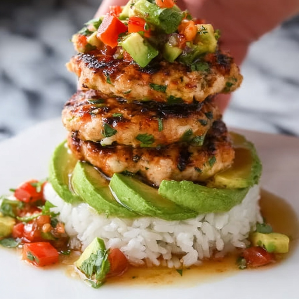Honey Lime Chicken & Avocado Rice Stack Recipe - Recipe Image