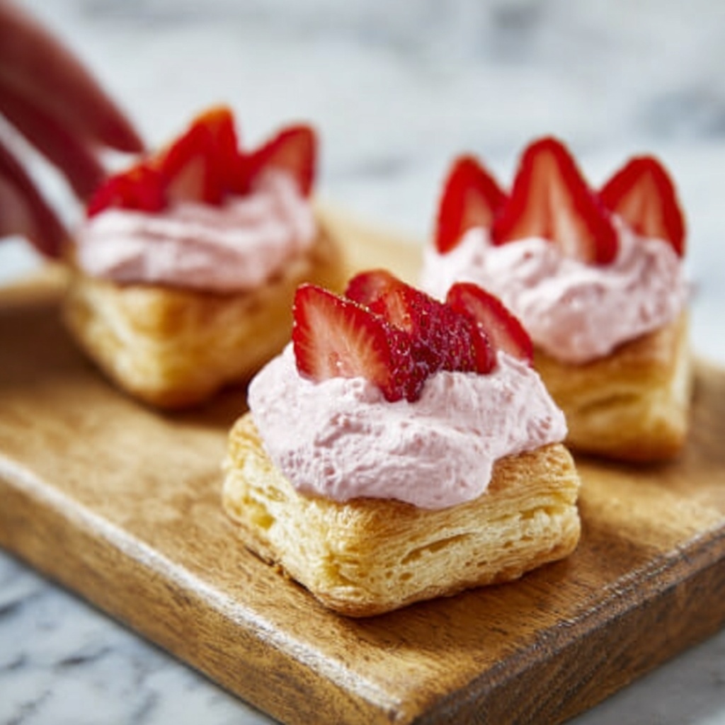 Cheese and Strawberry Heart Pastries Recipe - Recipe Image