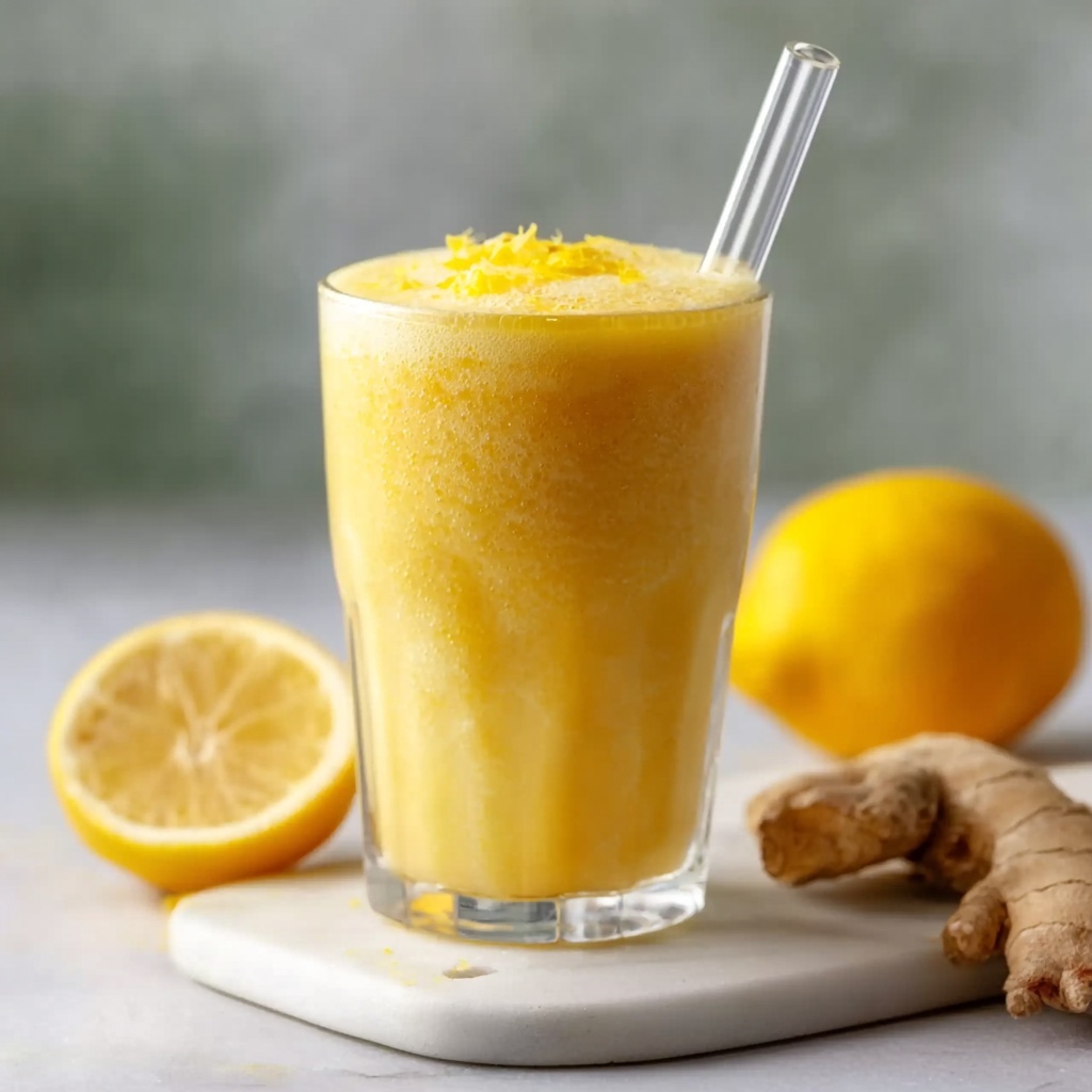 Fresh Lemon Ginger Detoxifying Smoothie Recipe - Recipe Image