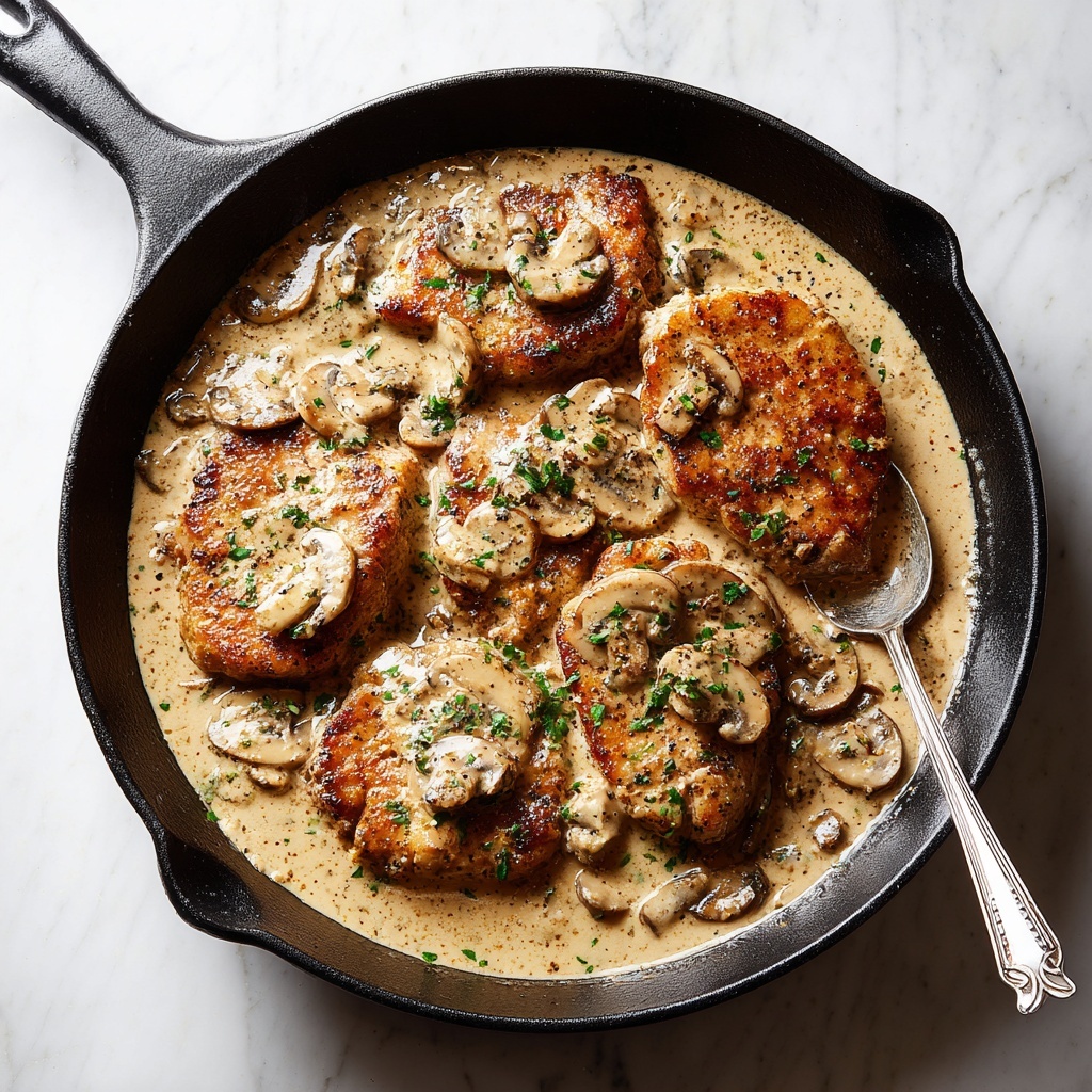 Creamy Mushroom Pork Chops Recipe - Recipe Image