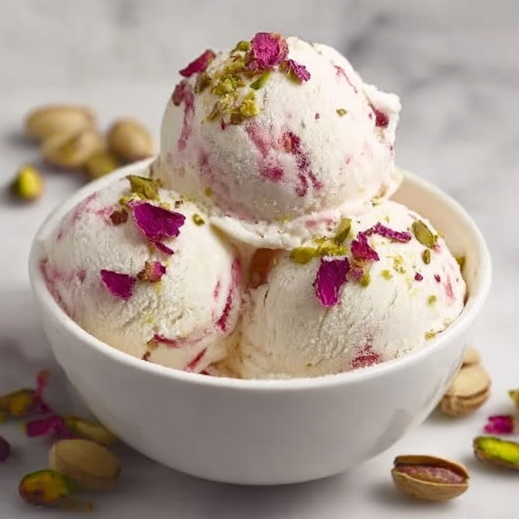 Rose Pistachio Ice Cream Recipe - Recipe Image